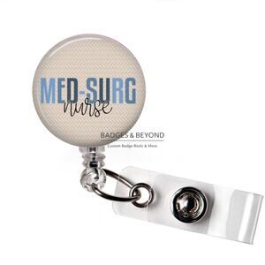 🩺💙 Med Surg Nurse Badge Reel | Medical Surgical RN Retractable ID Holder